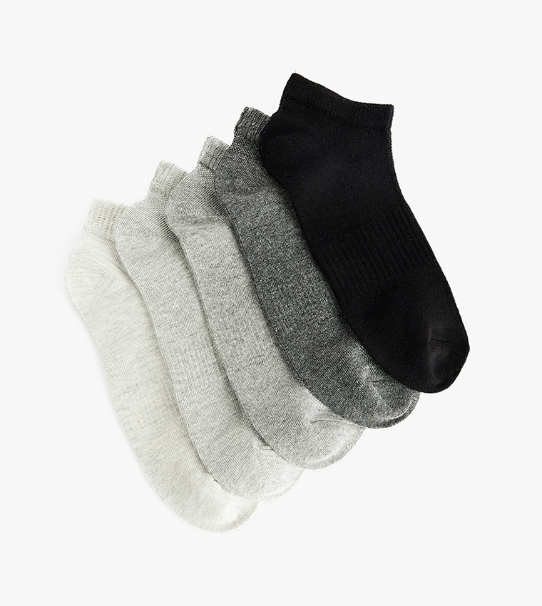 5-Pack Solid Ankle Socks
