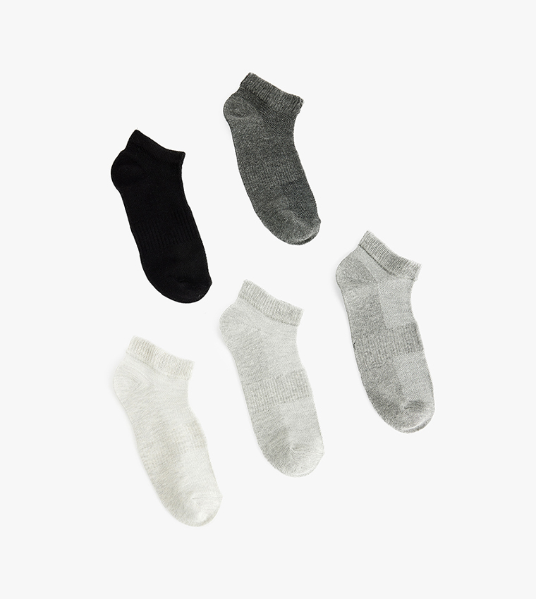 5-Pack Solid Ankle Socks