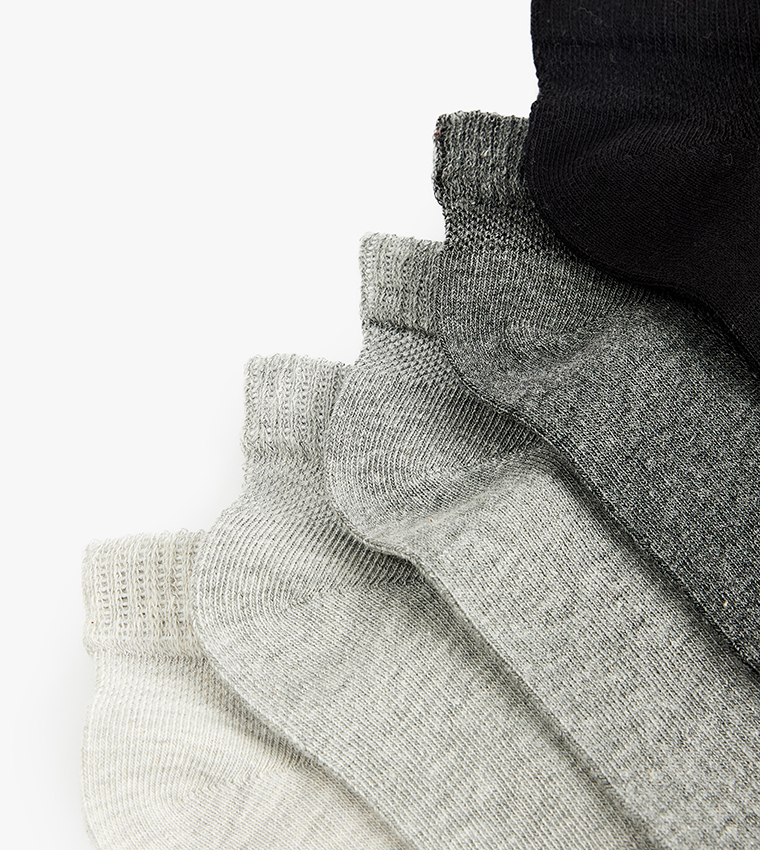 5-Pack Solid Ankle Socks