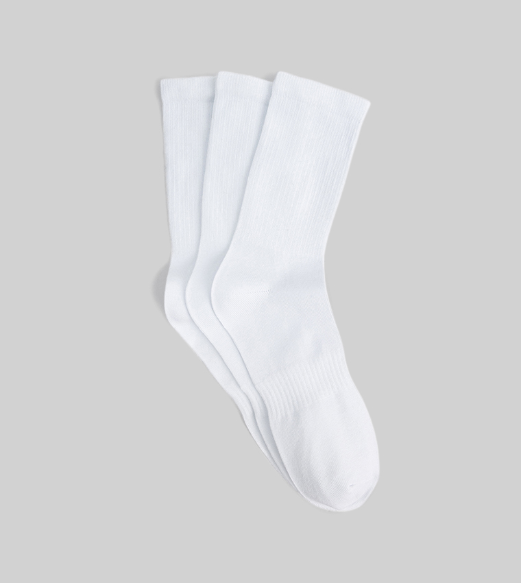 3-Pack Solid Crew Socks