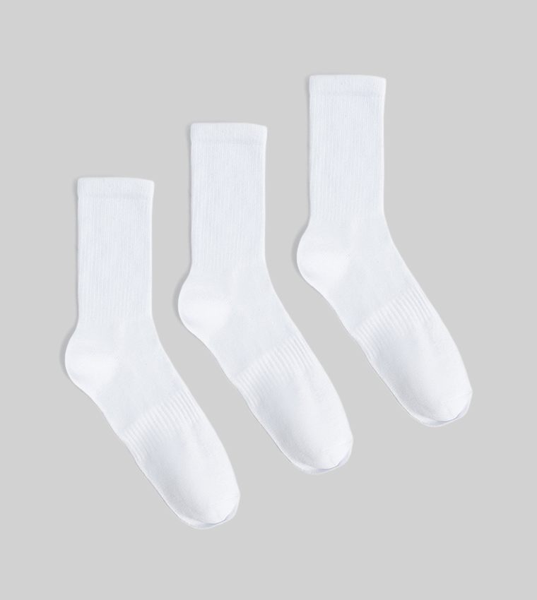 3-Pack Solid Crew Socks