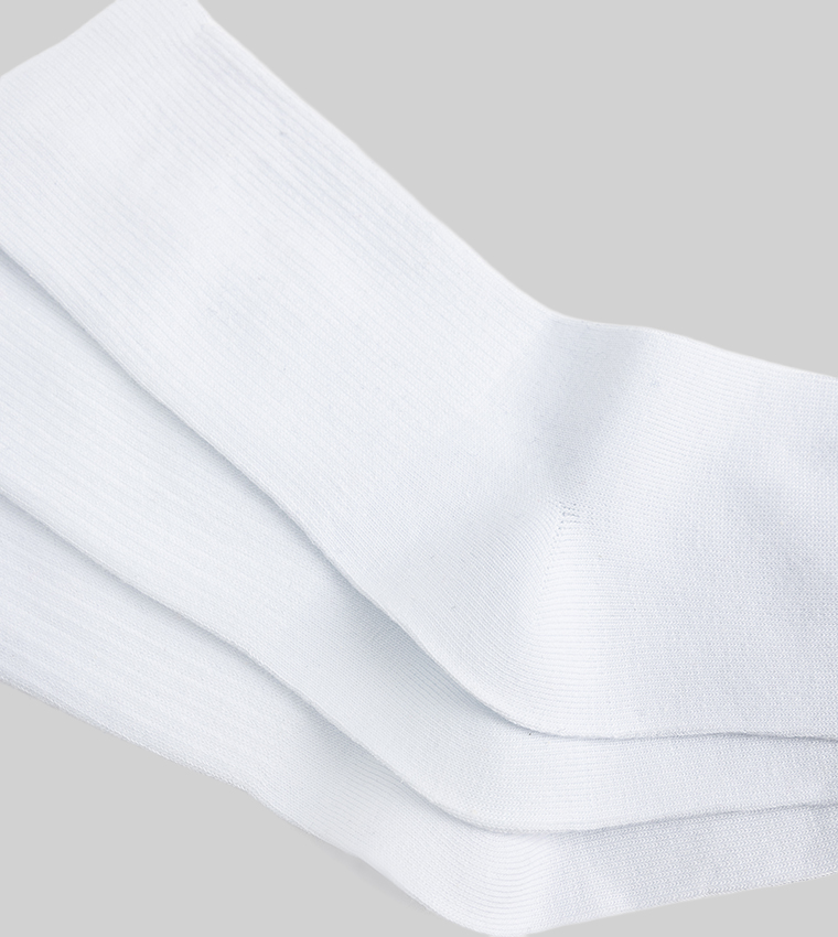 3-Pack Solid Crew Socks
