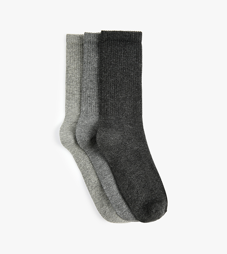 3-Pack Solid Crew Socks