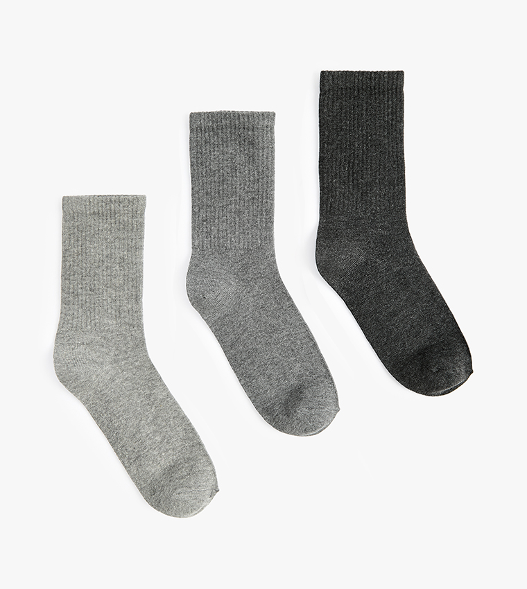3-Pack Solid Crew Socks