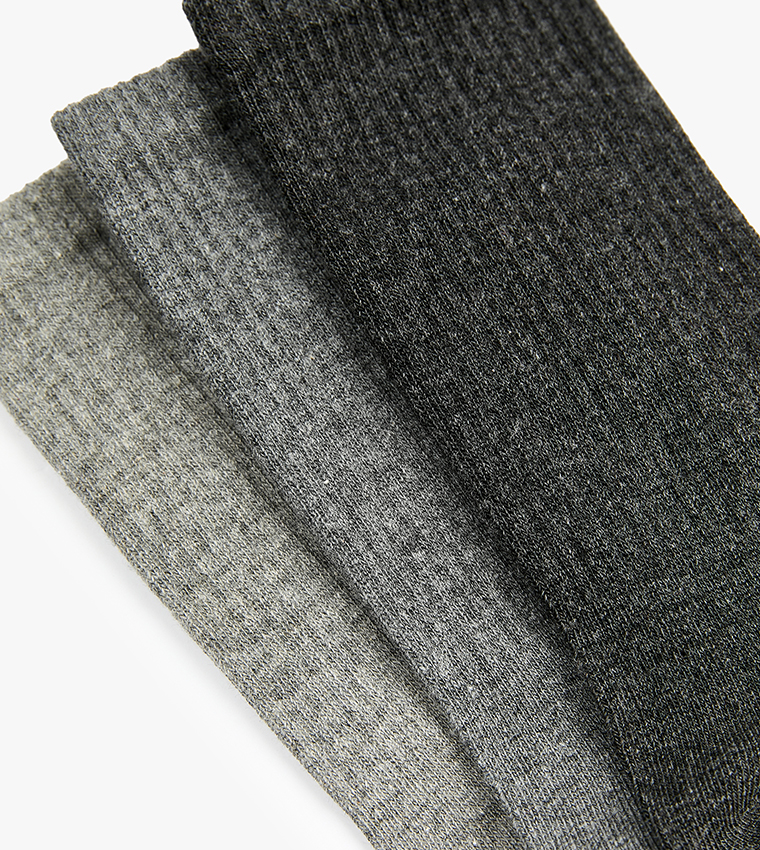 3-Pack Solid Crew Socks