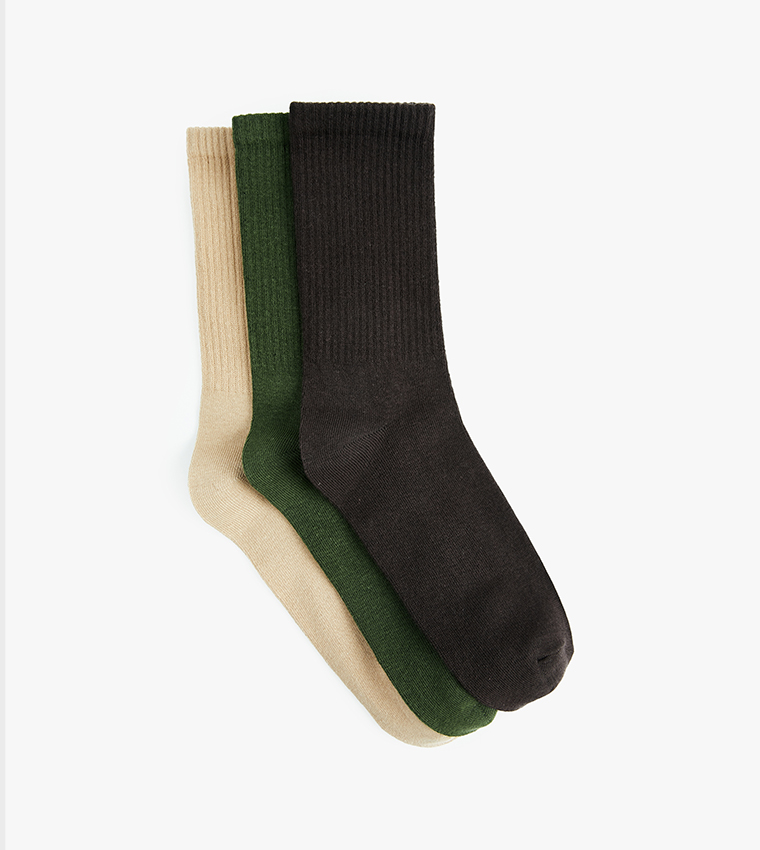 3-Pack Solid Crew Socks