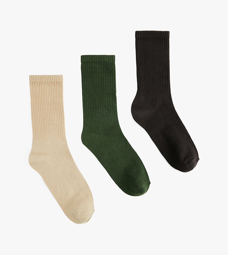 3-Pack Solid Crew Socks