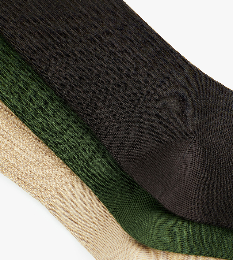 3-Pack Solid Crew Socks