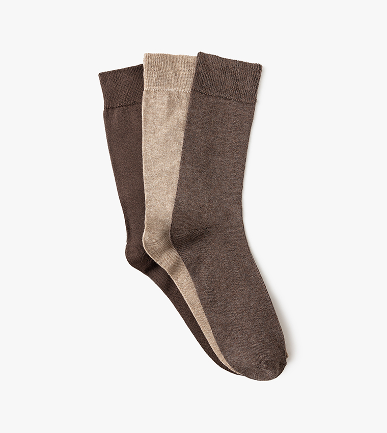 3-Pack Solid Crew Socks