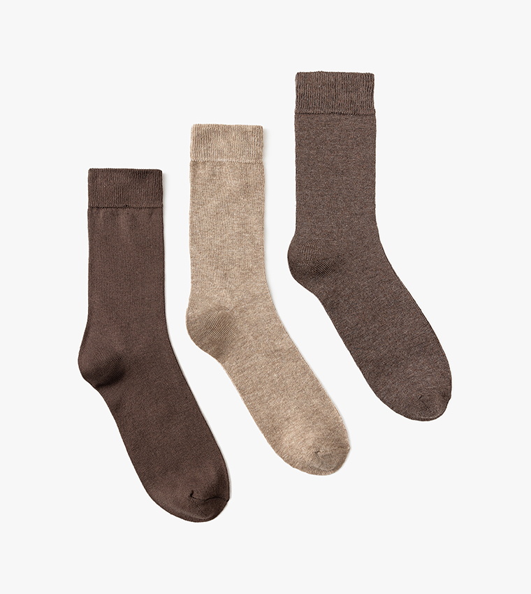 3-Pack Solid Crew Socks