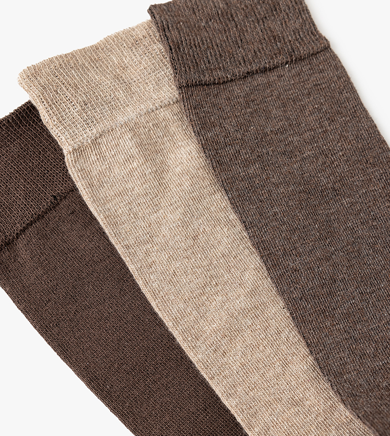 3-Pack Solid Crew Socks