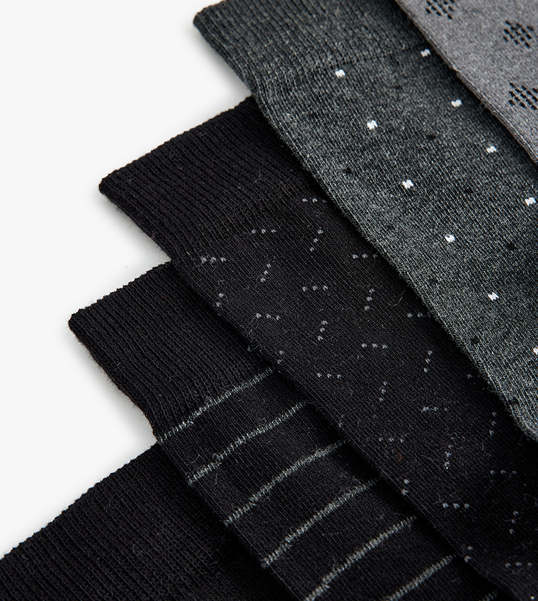 5-Pack Patterned Crew Socks