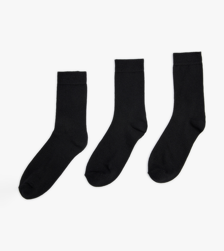 3-Pack Solid Crew Socks
