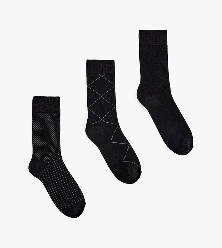 3-Pack Patterned Crew Socks