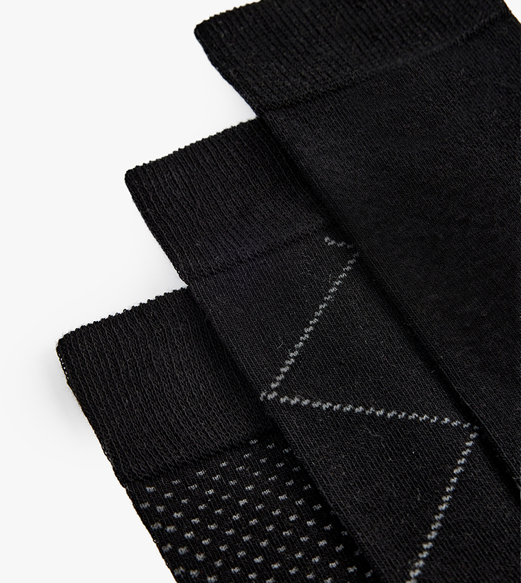 3-Pack Patterned Crew Socks