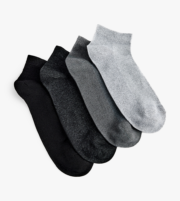 4-Pack Solid Ankle Socks