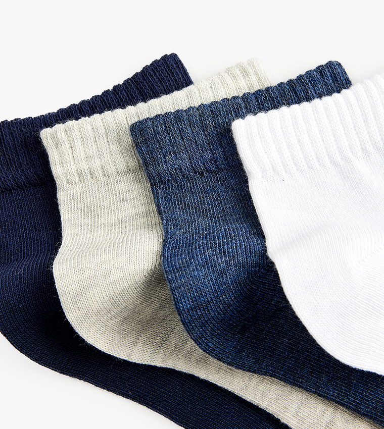 4-Pack Solid Ankle Socks