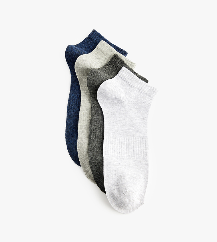 4-Pack Solid Ankle Socks