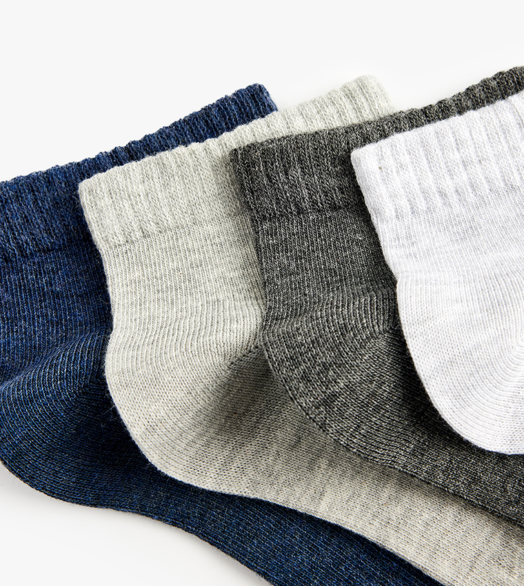 4-Pack Solid Ankle Socks