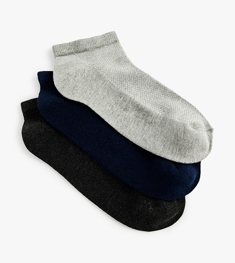 3-Pack Solid Ankle Socks