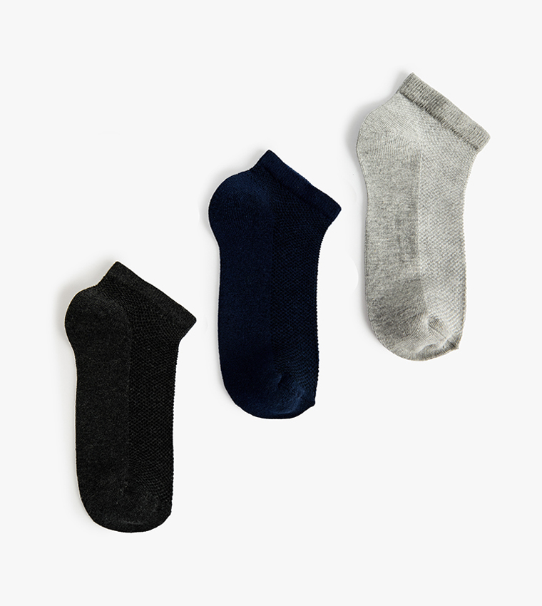 3-Pack Solid Ankle Socks