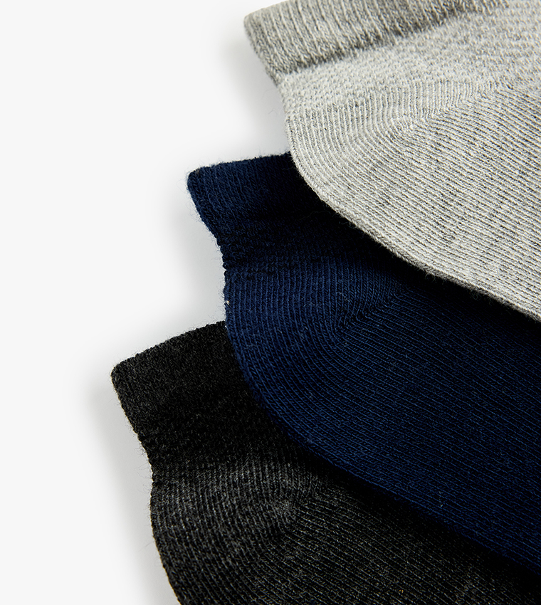 3-Pack Solid Ankle Socks