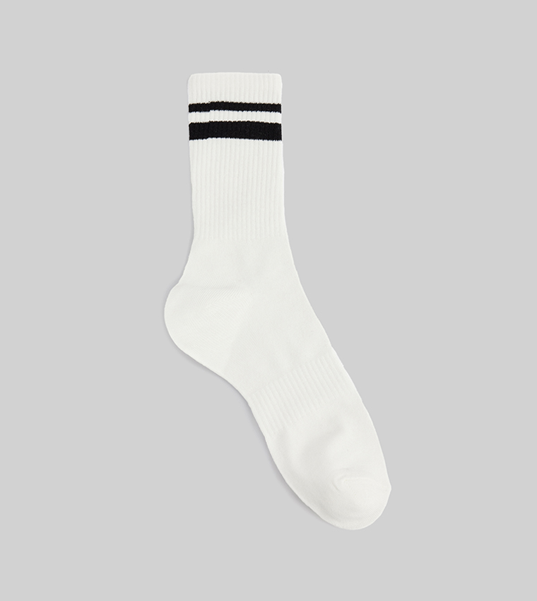 3-Pack Striped Crew Socks