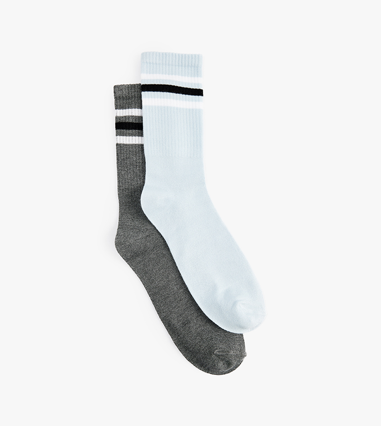2-Pack Striped Crew Socks