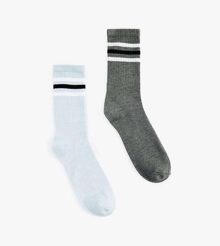 2-Pack Striped Crew Socks