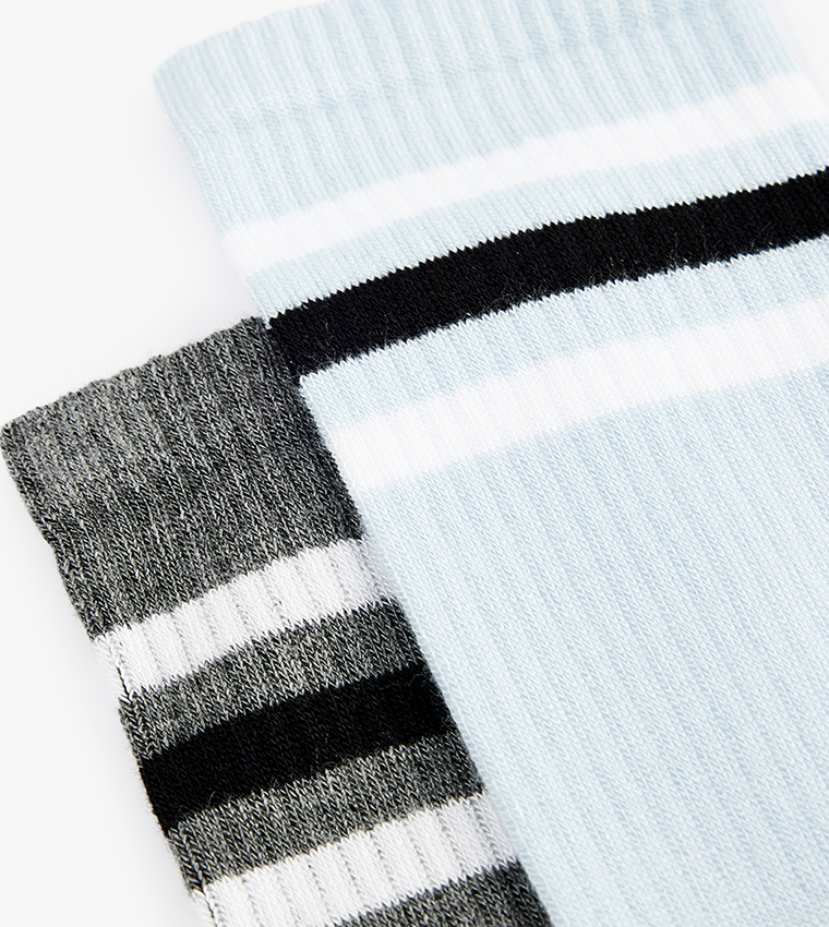 2-Pack Striped Crew Socks