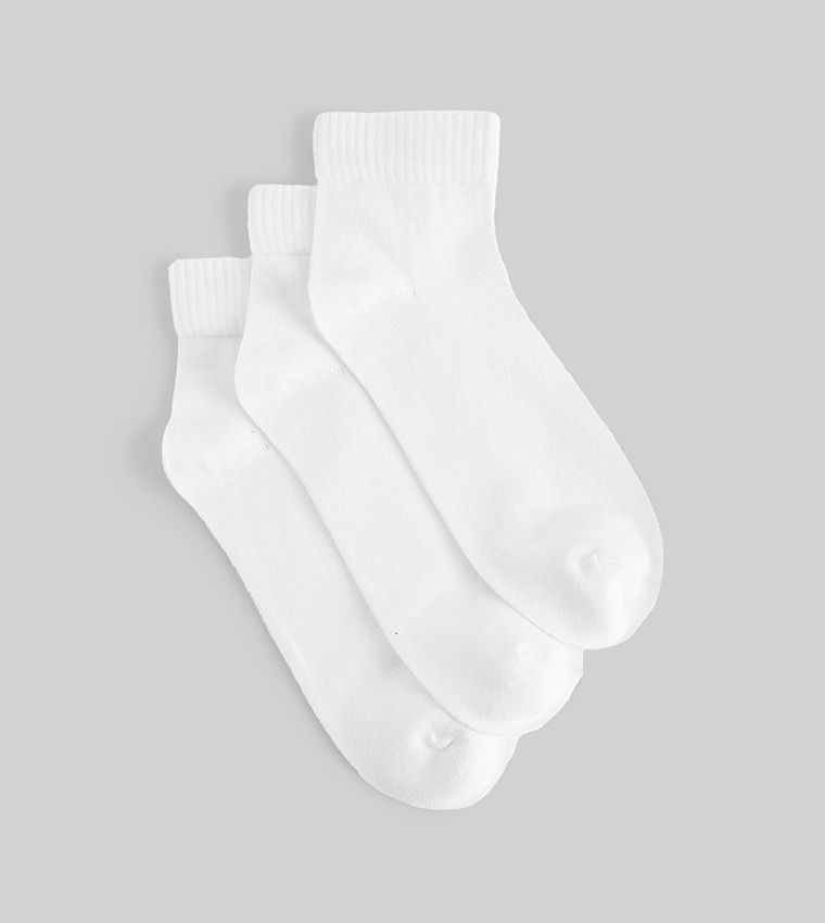 3-Pack Solid Ankle Socks