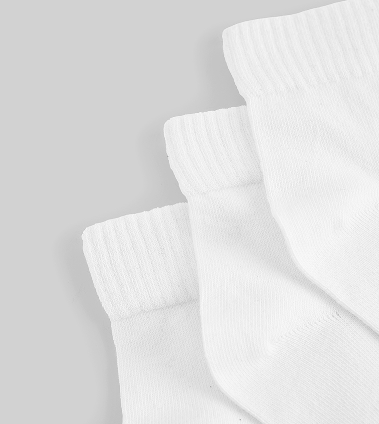 3-Pack Solid Ankle Socks