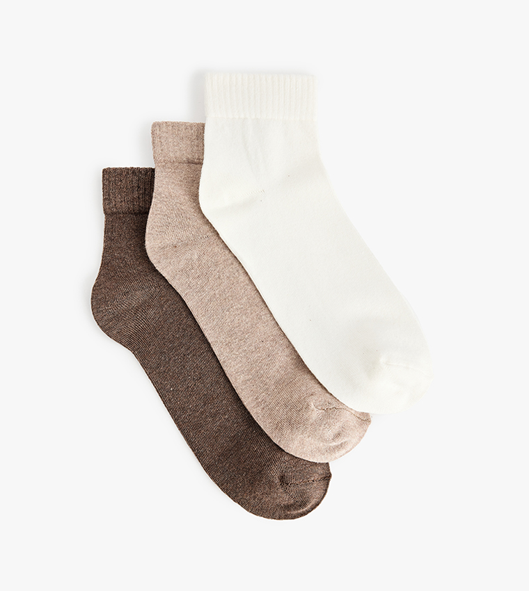 3-Pack Solid Ankle Socks