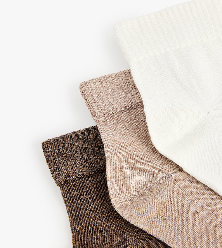 3-Pack Solid Ankle Socks