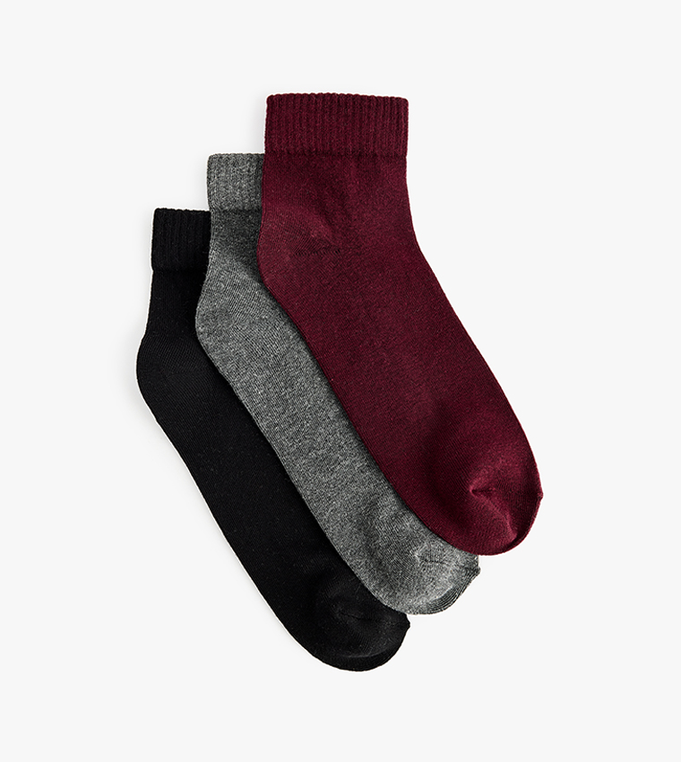 3-Pack Solid Ankle Socks