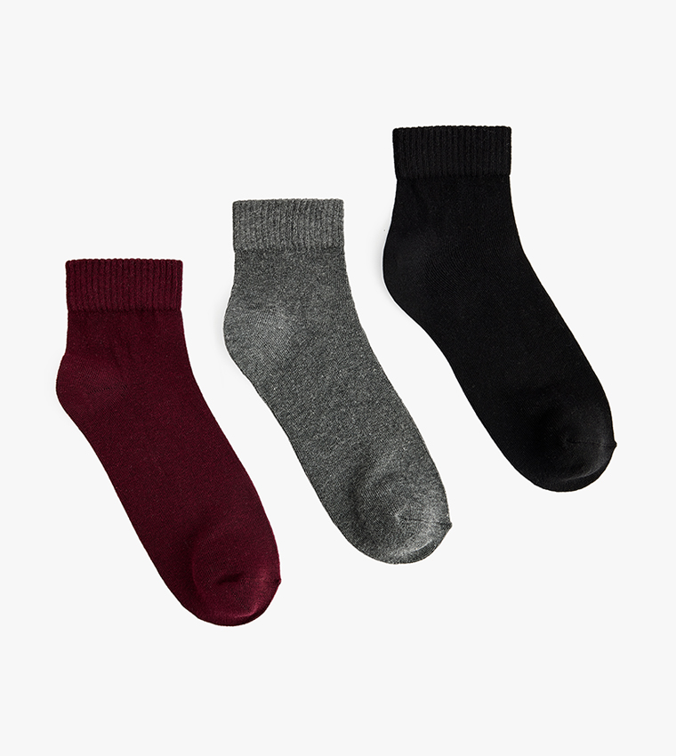 3-Pack Solid Ankle Socks