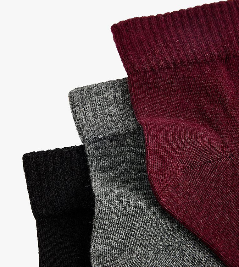 3-Pack Solid Ankle Socks