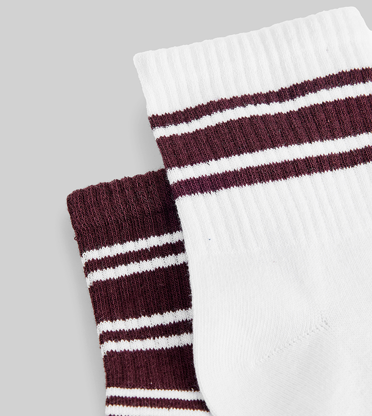 2-Pack Striped Ankle Socks