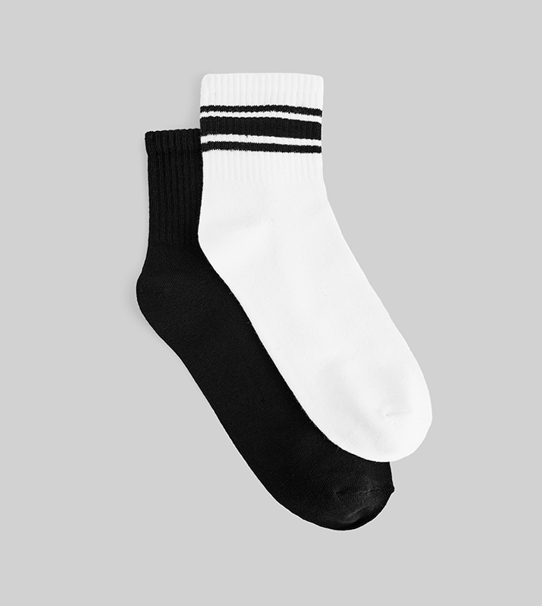 2-Pack Striped Ankle Socks