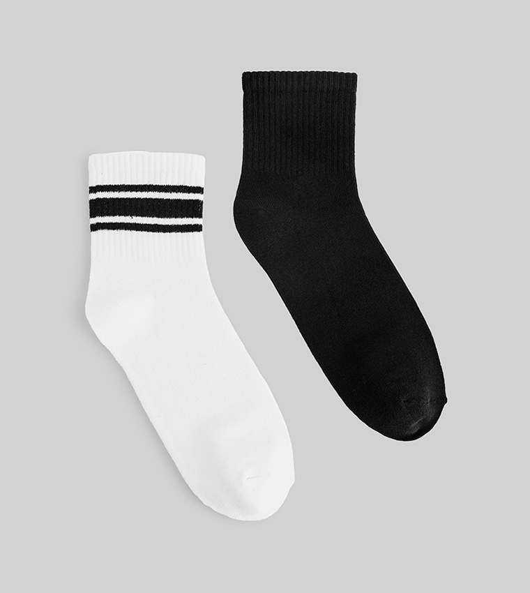 2-Pack Striped Ankle Socks