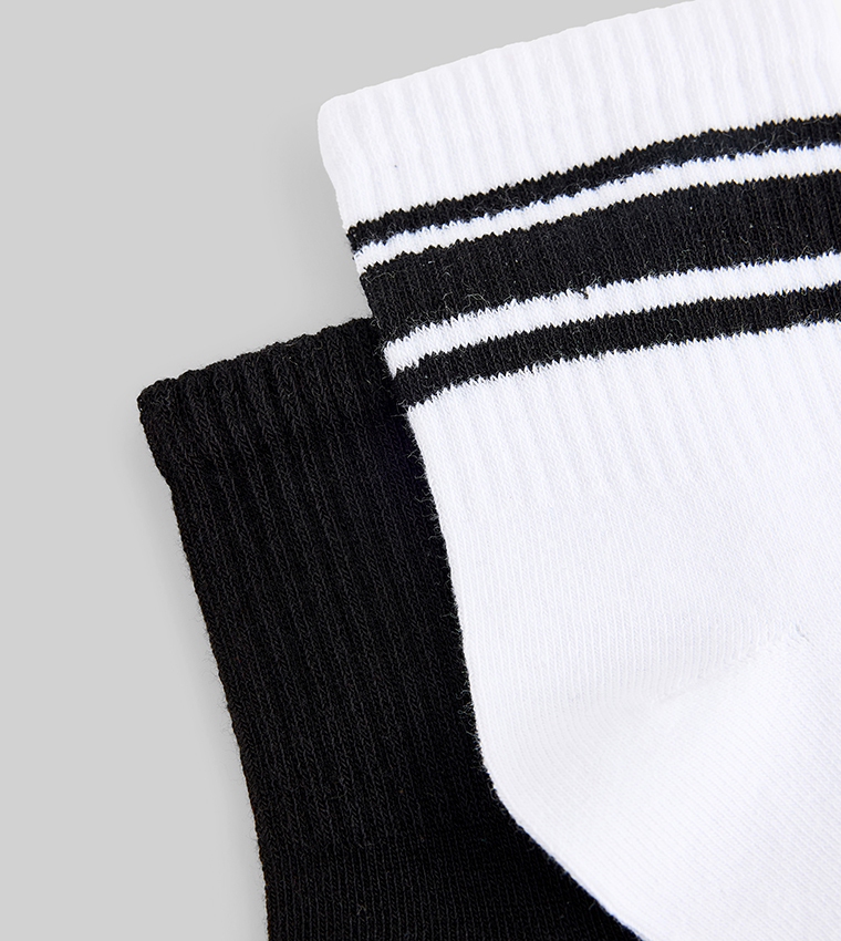 2-Pack Striped Ankle Socks