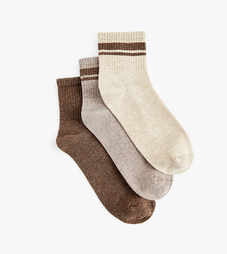 3-Pack Striped Ankle Socks