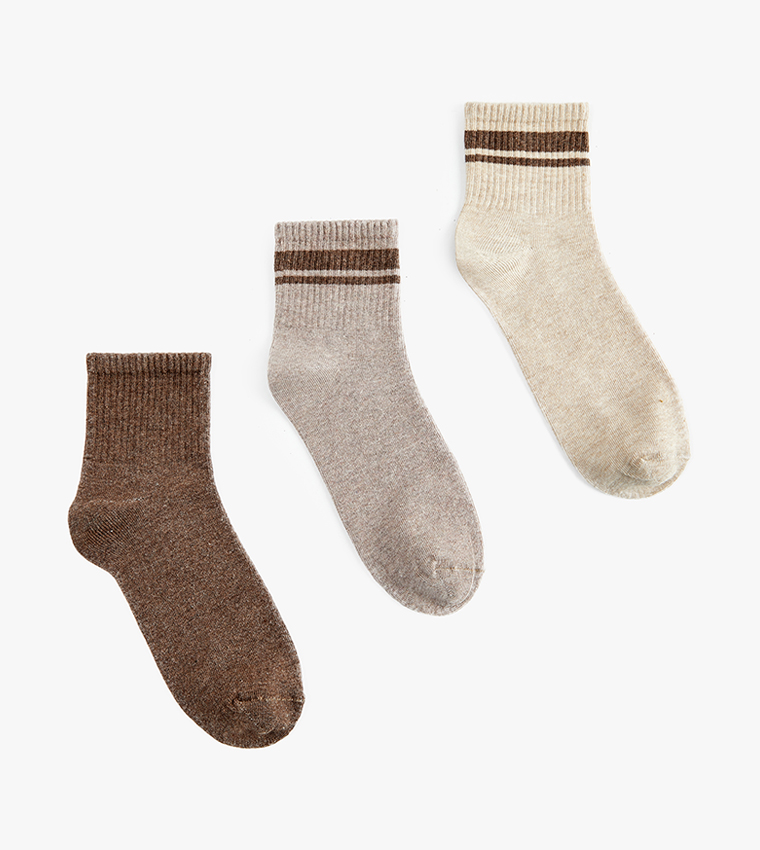 3-Pack Striped Ankle Socks