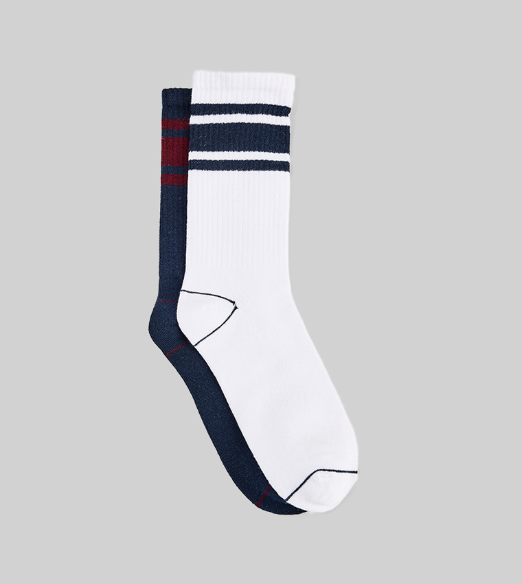 2-Pack Striped Crew Socks