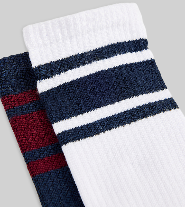 2-Pack Striped Crew Socks