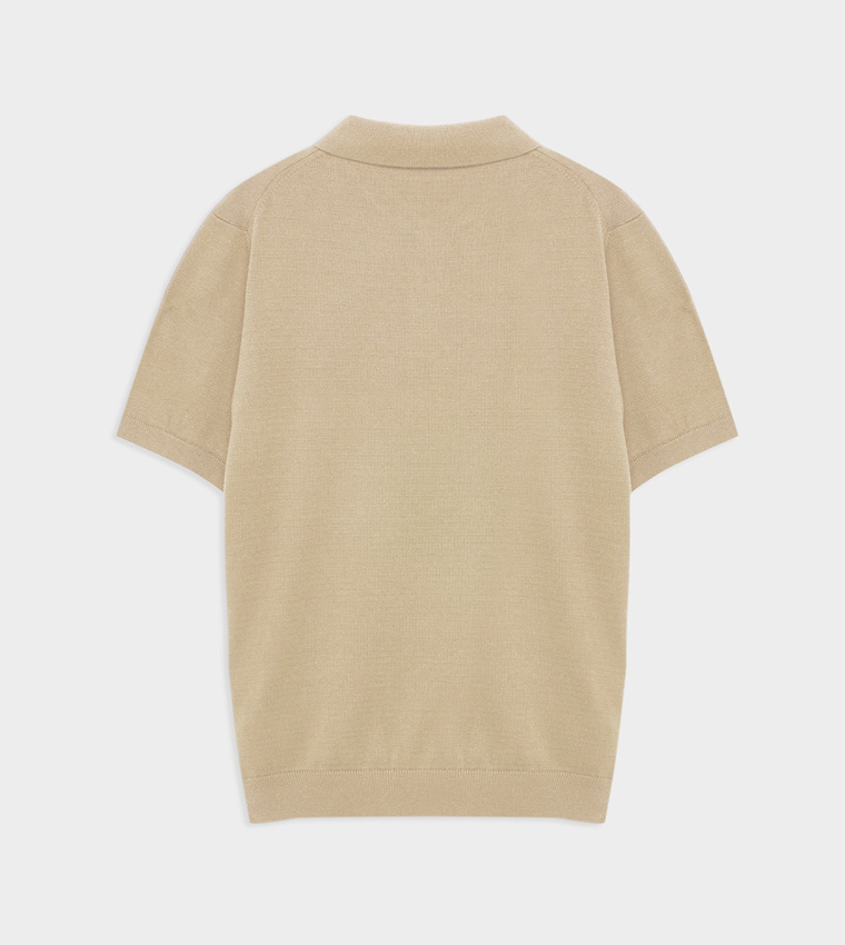Solid Collared Short Sleeves Polo T-Shirt