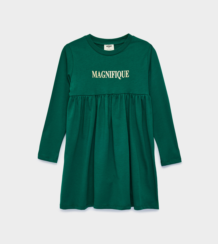 Typography Crew Neck Mini Dress