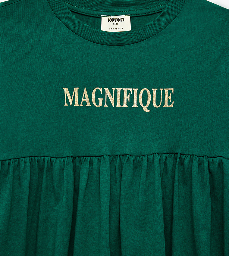 Typography Crew Neck Mini Dress