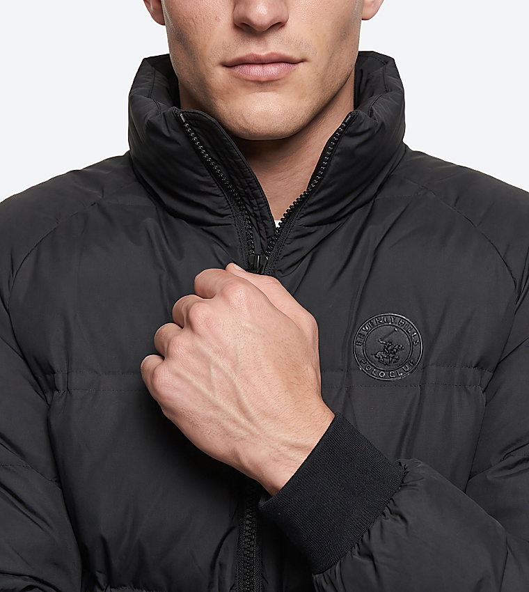Solid Zip-Up Puffer Jacket