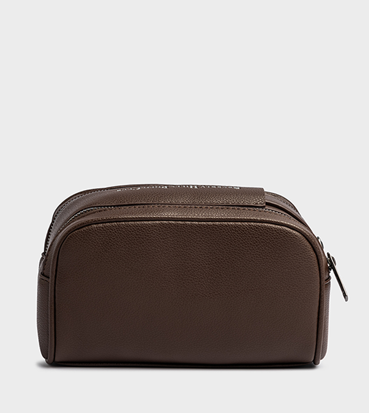 Logo Debossed Zippered Travel Pouch